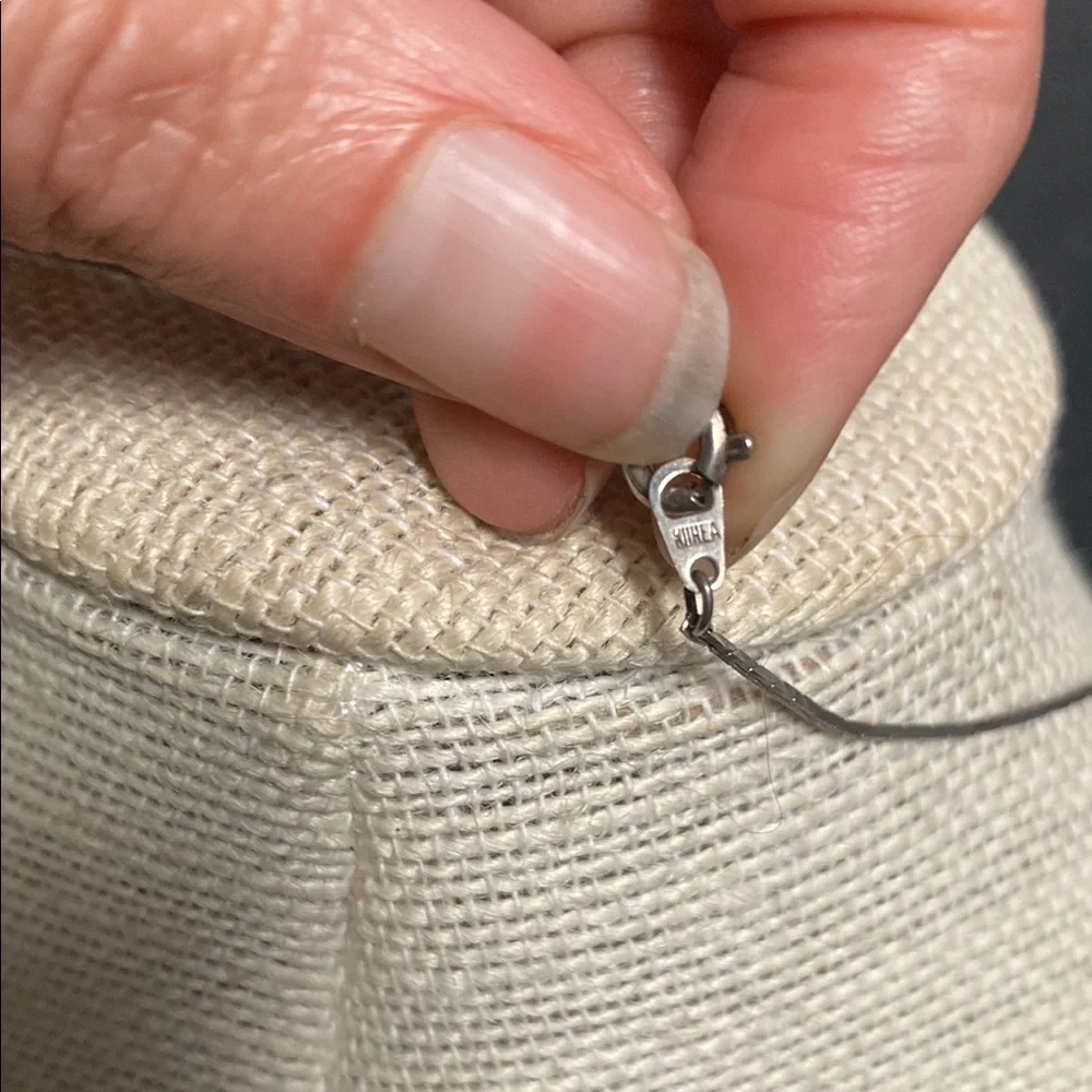 Vintage Kuhla Silver Necklace with Clear/Blue Accents
